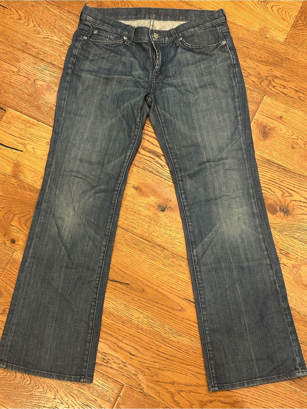 Vintage 7 For All Mankind Bootcut Patch Peking Flip Flop Jeans Size 29 Y2K